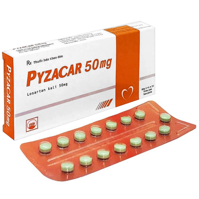 Pyzacar 50mg trị tăng huyết áp, suy tim (2 vỉ x 15 viên) - 